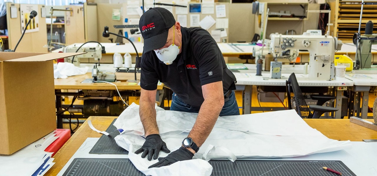 GMC Employee Making Protective Gear