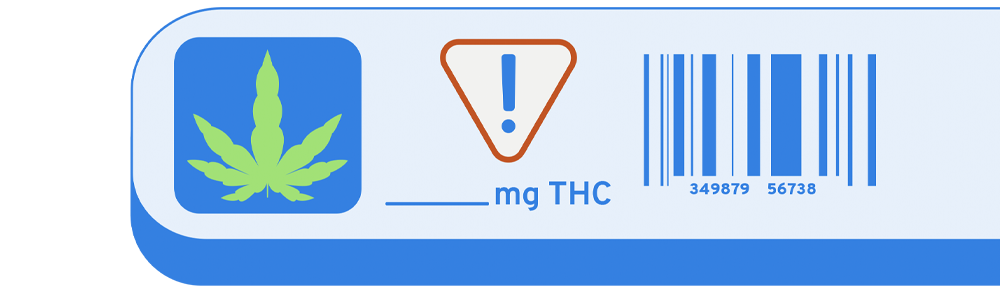 Icon of Marijuana and Barcode Label